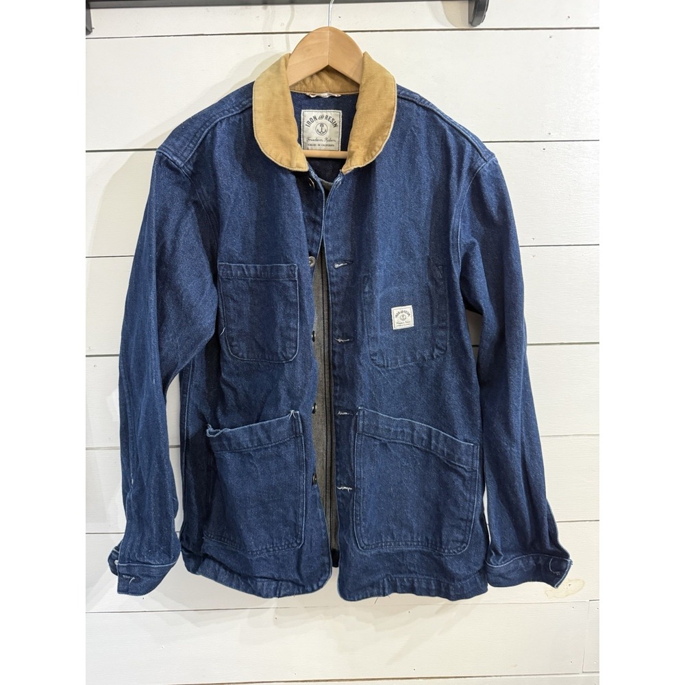 Iron & Resin Denim Chore Jacket Men's Size Large Blue Jean USA Made Corduroy